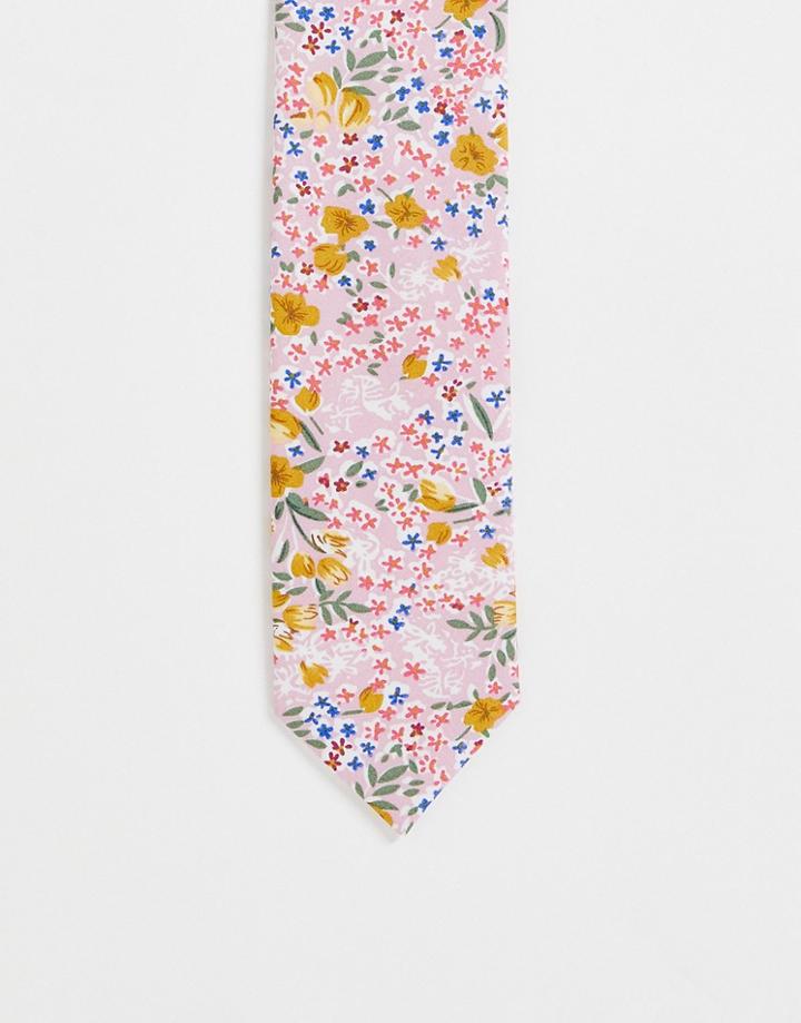 Gianni Feraud Tie In Pink Floral