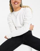 Only Sweatshirt With Shoulder Gathers In Cream-white