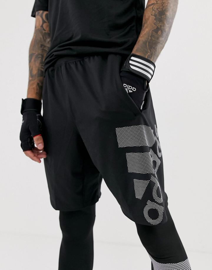 Adidas Training Logo Shorts In Black