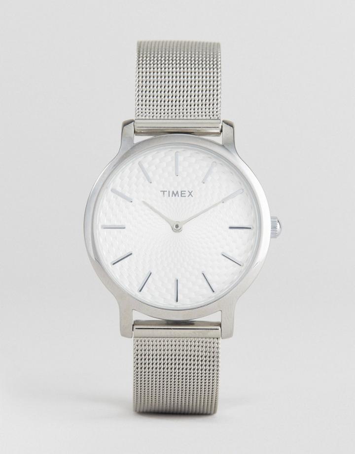 Timex Tw2r36200 Skyline 34mm Mesh Watch In Silver - Silver