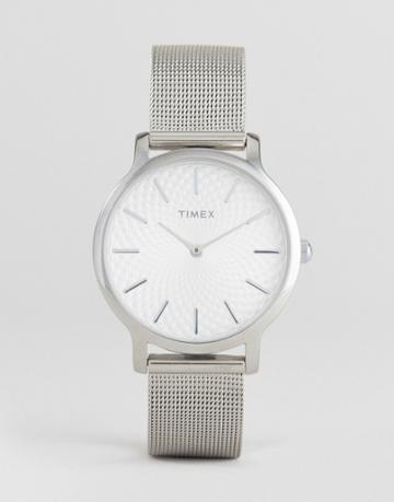 Timex Tw2r36200 Skyline 34mm Mesh Watch In Silver - Silver