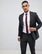 Burton Menswear Skinny Fit Suit Jacket In Gray Fleck - Gray