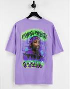 Pull & Bear Tupac T-shirt In Purple