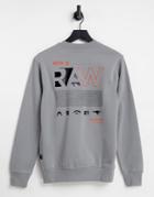 G-star Sweatshirt With Back Print In Gray-grey