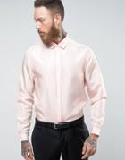 Asos Pure Silk Regular Fit Shirt In Pink - Pink