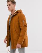 Selected Homme Parka With Fleece Lining In Recycled Fibres-orange
