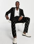 Twisted Tailor Westgate Skinny Suit Pants In Black With Gold Star Foil Print