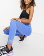 Asos 4505 Running Legging With Bonded Pocket And Tie Waist-blues