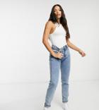 Asos Design Tall High Neck Tank Top In White
