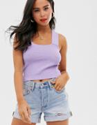 Asos Design Textured Structured Knit Tank-purple