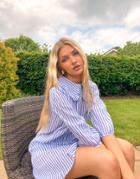 New Look Collar Detail Shirt Dress In Blue Cotton Stripe-blues