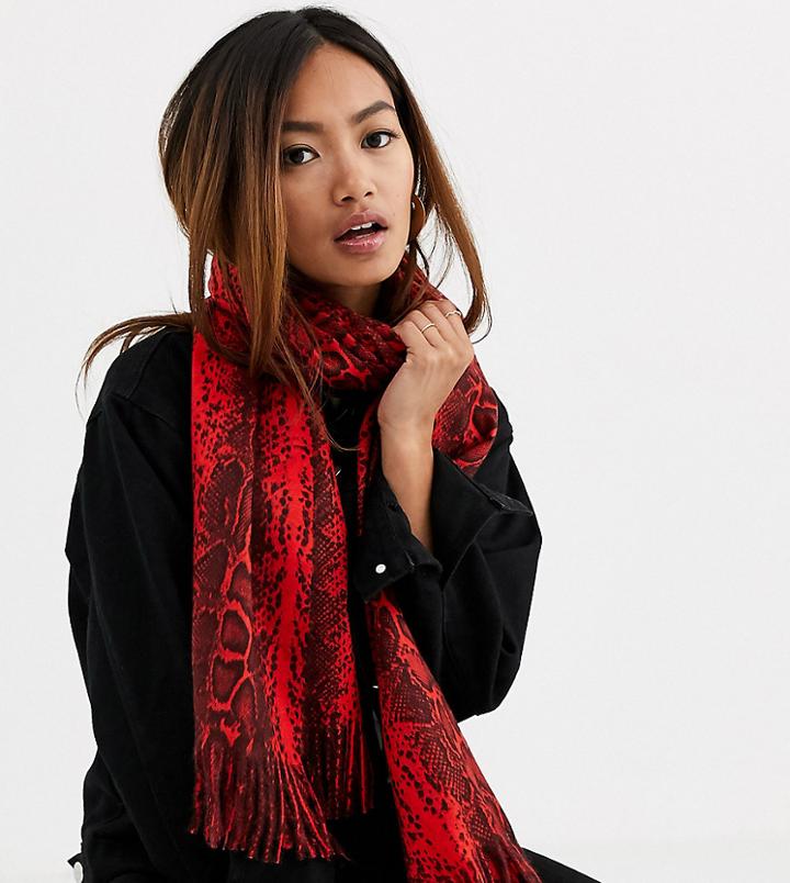 My Accessories London Exclusvie Red Snake Scarf
