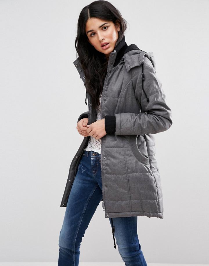 Blend She Mona Long Rain Jacket - Gray