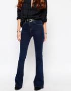 Only High Waist Retro Flare Jeans - Blue