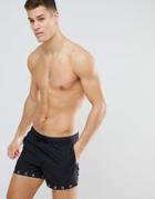 Asos Swim Shorts With Eyelets In Short Length - Black