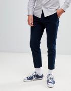 Moss London Skinny Fit Corduroy Pants In Navy