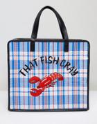 Skinnydip That Fish Cray Embroidered Lobster Shoulder Bag - Multi