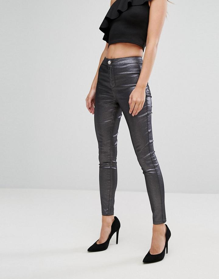 Lipsy Silver Coated Jean - Silver