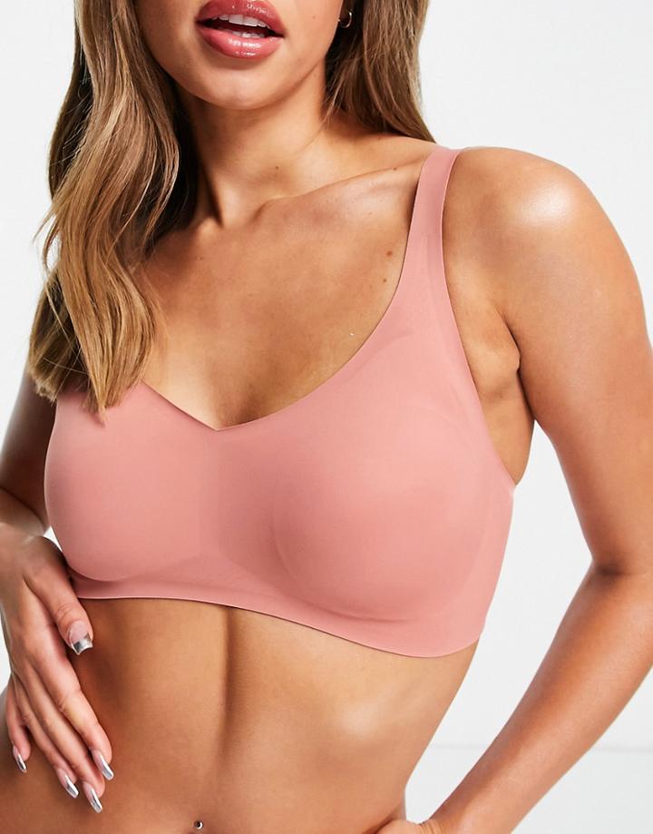 Lindex Bonded Seamless Cami Strap Bralette In Brown