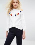 I Love Friday Shirt With Tassel Detail - White