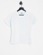 Adidas Originals Adicolor Slim Fit Three Stripe T-shirt In Almost Blue