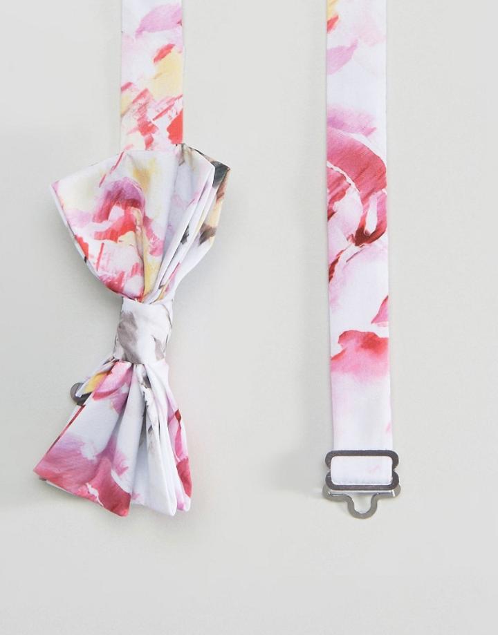 Asos Floral Bow Tie - White