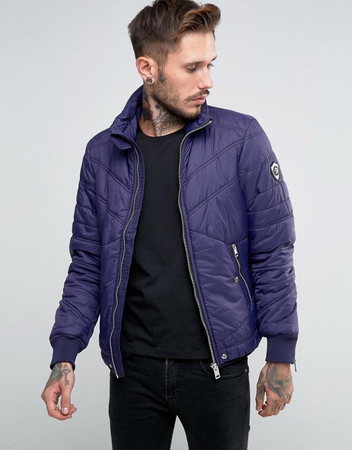 Diesel W-generic Quilted Jacket - Navy