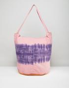 Asos Beach Tie Dye Canvas Shopper Bag - Multi