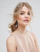 Aldo Embellished Hair Crown With Ribbon Fastening - Gold