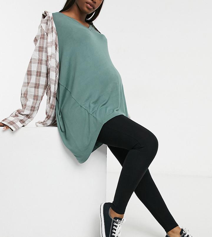River Island Maternity High Waist Leggings In Black