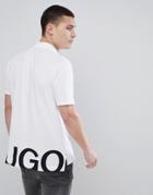 Hugo Exploded Logo Polo In White - White