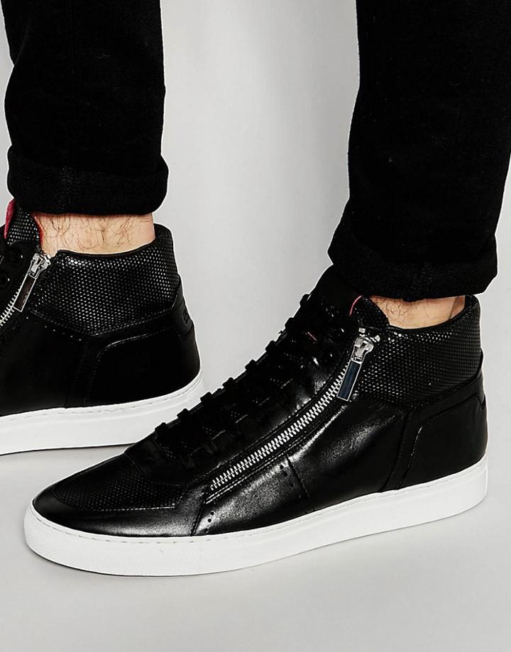 Hugo By Hugo Boss Futuzip Hi-top Sneakers - Black