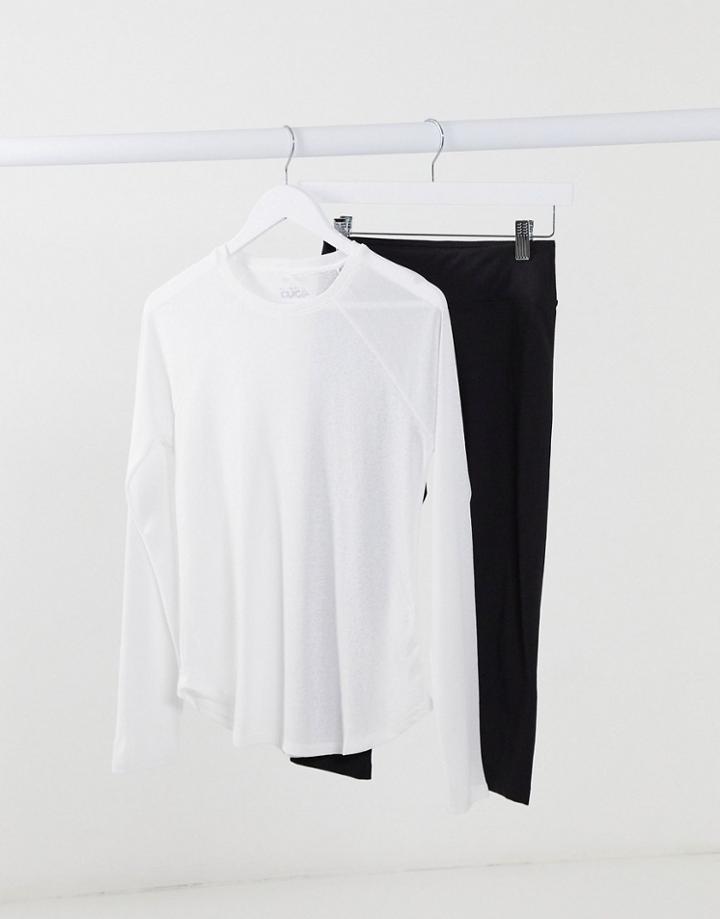Asos 4505 Icon Long Sleeve Yoga Top-white