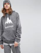 Burton Snowboards Oak Logo Hoodie In Black Marl - Black