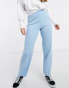 New Look Knitted Pants Co Ord In Blue-blues