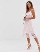 Ted Baker Bridal Premium Lace Midi Dress-pink