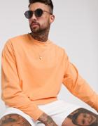Asos Design Lightweight Oversized Sweatshirt In Orange