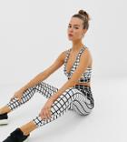 Missguided Gym Cropped Leggings In Mono Print - Multi