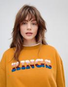 Kings Of Indigo Flocked Logo Sweatshirt - Yellow