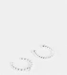 Asos Design 2-pack Sterling Silver Ear Cuffs In Twist And Crystal
