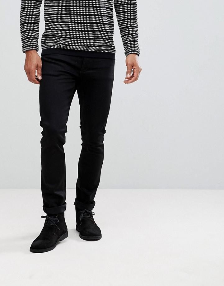 Nudie Jeans Co Tilted Tor Skinny Jeans In Cold Black - Black