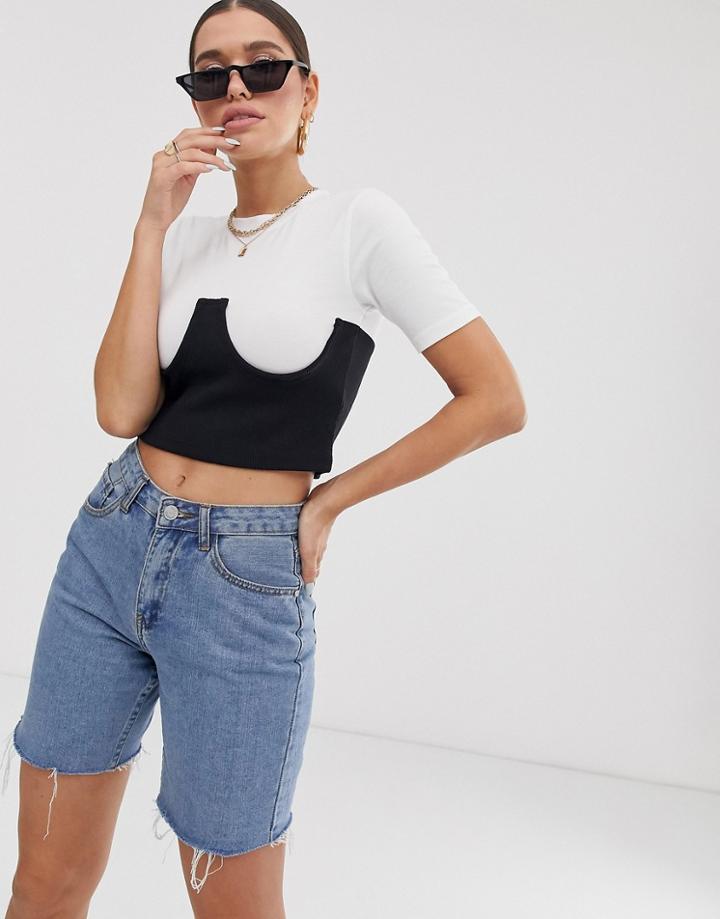 Public Desire X Lissy Roddy Structured Bodice Top - Black