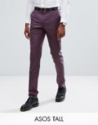 Asos Tall Skinny Suit Pants In 100% Wool In Dusky Purple - Purple