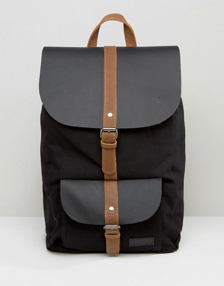 Forbes & Lewis Leather Lincoln Backpack In Black - Black