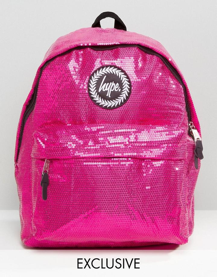 Hype Exclusive All Over Sequin Backpack - Pink
