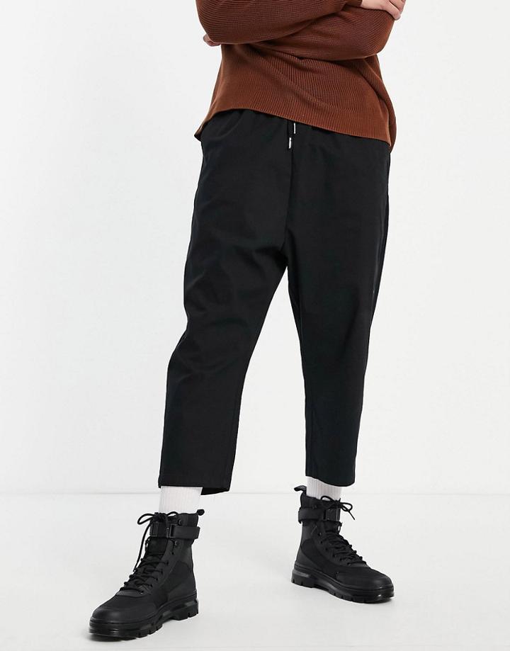 Asos Design Drop Crotch Pants In Black
