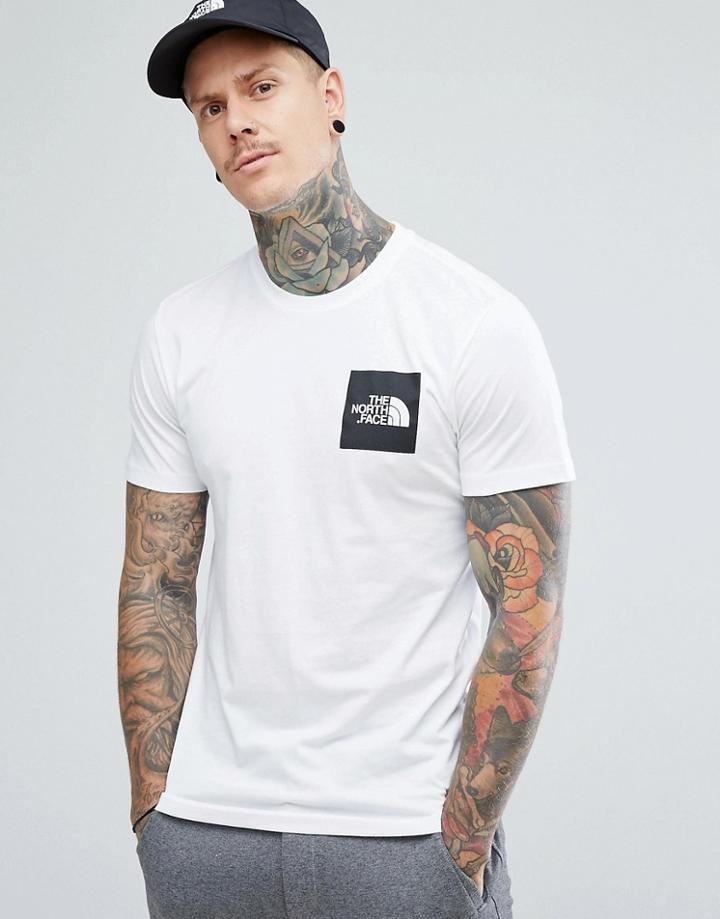The North Face Fine T-shirt Box Logo In White - White