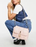 Topshop Large Soft Quilted Shoulder Bag In Pink