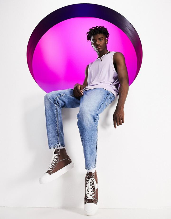 Asos Design Circular Design Classic Rigid Jean In Mid Wash Blue