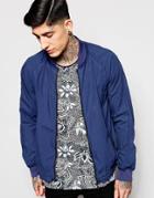 Scotch & Soda Bomber Jacket In Garment Dyed Cotton Cobalt - Blue